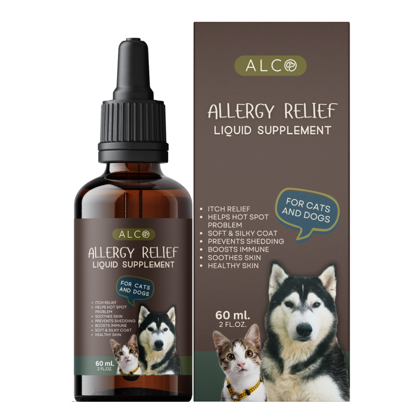 Alco Allergy Relief Drops for Cats and Dogs 60ml