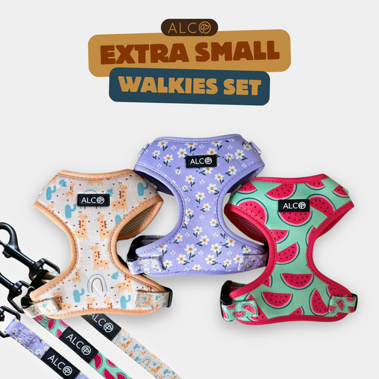 EXTRA SMALL Alco Walkies: Harness and Leash Set