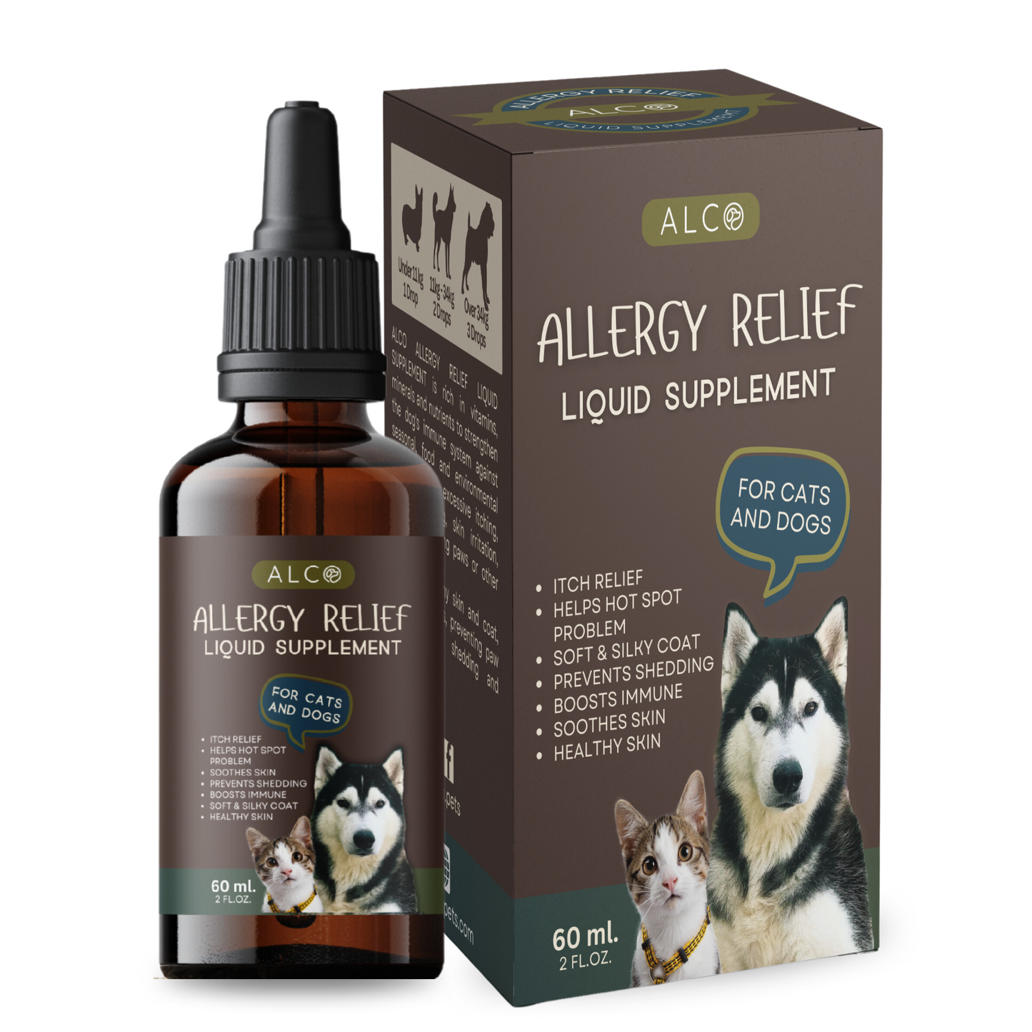 Alco Allergy Relief Drops for Cats and Dogs 60ml