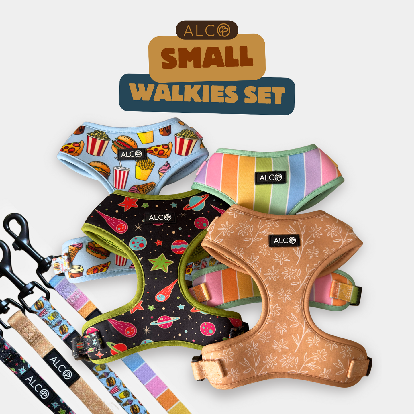 SMALL Alco Walkies: Harness and Leash Set