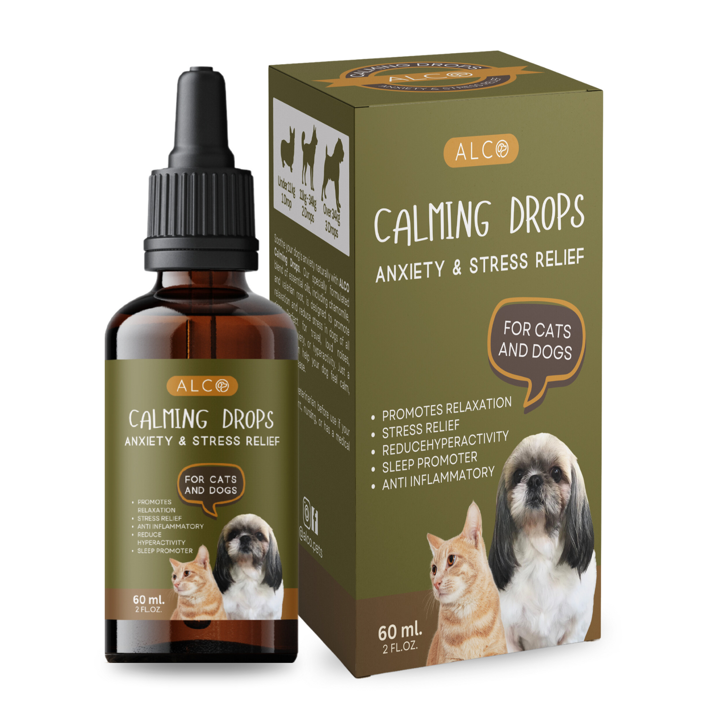 Alco Calming Drops for Cats and Dogs 60ml