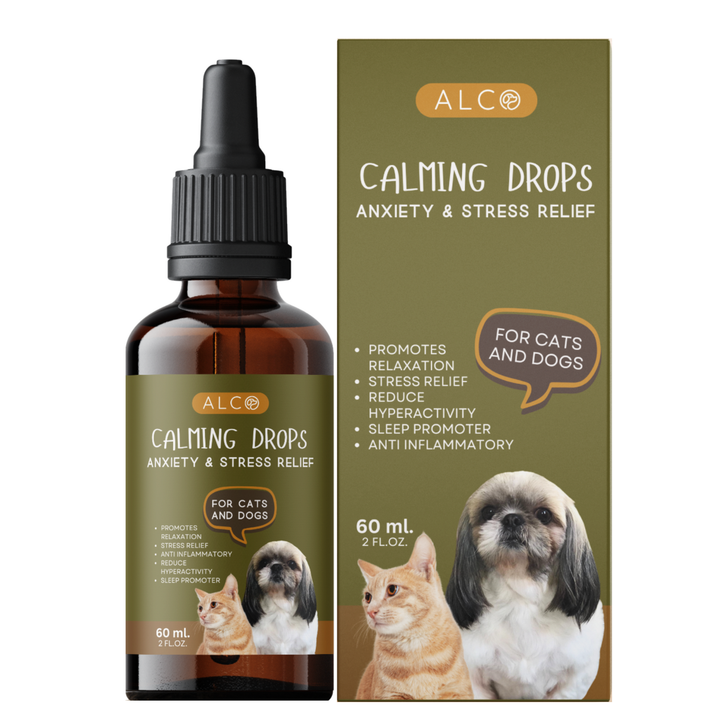 Alco Calming Drops for Cats and Dogs 60ml