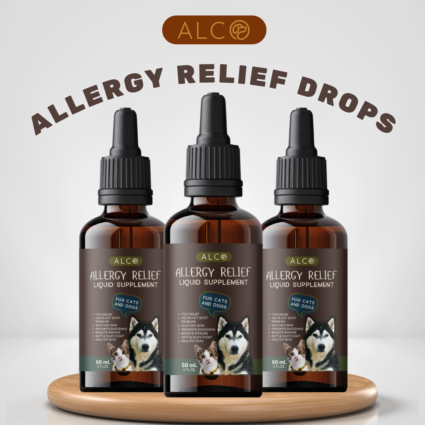 Alco Allergy Relief Drops for Cats and Dogs 60ml