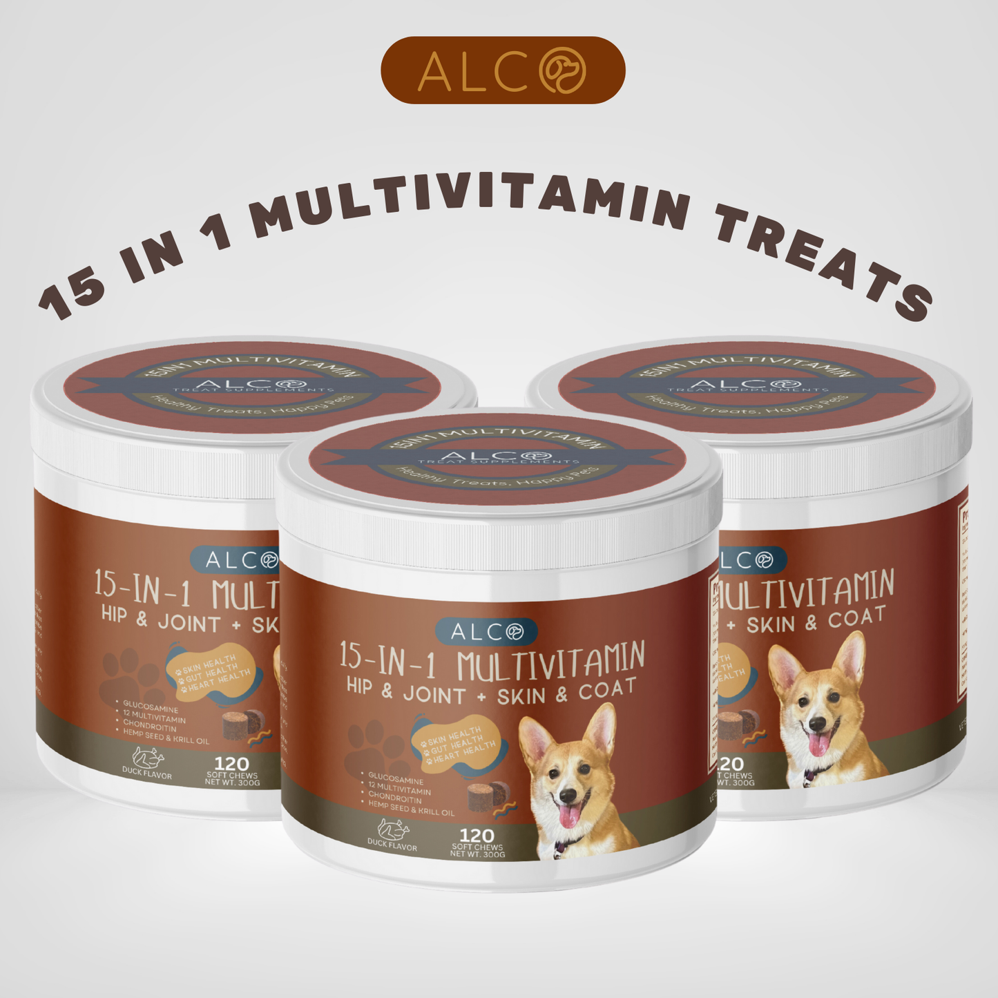 Alco 15 in 1 Multivitamins Treat Supplement (300g, 120 pcs)