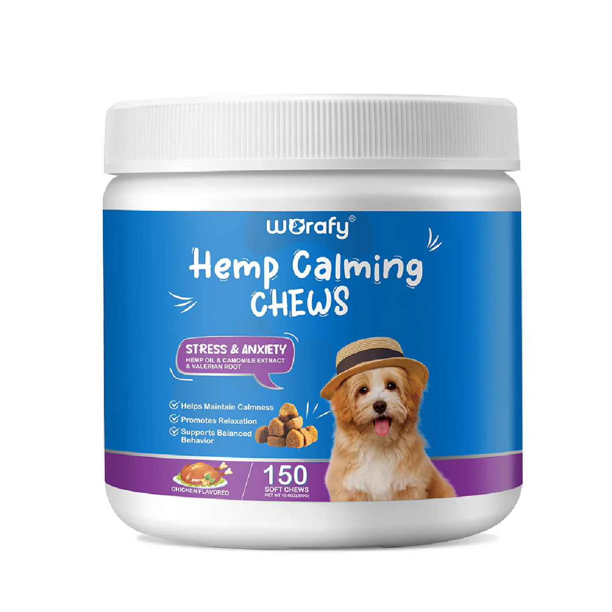 Worafy Hemp Calming Chews (300g, 120 pcs)