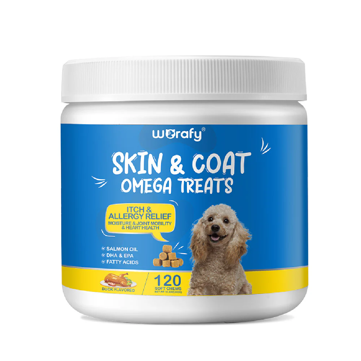 Worafy Skin & Coat Omega Treats (300g, 120 pcs)