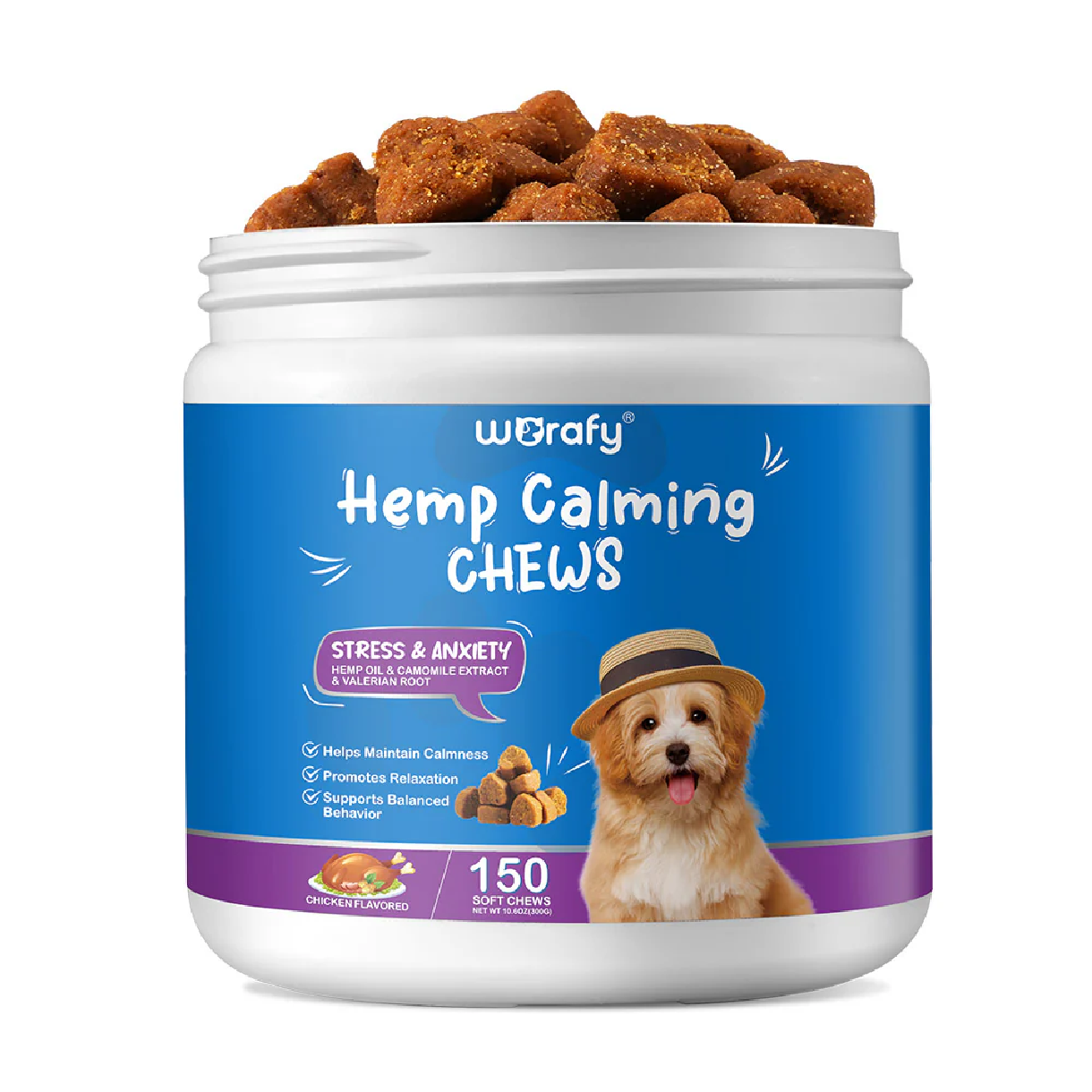 Worafy Hemp Calming Chews (300g, 120 pcs)