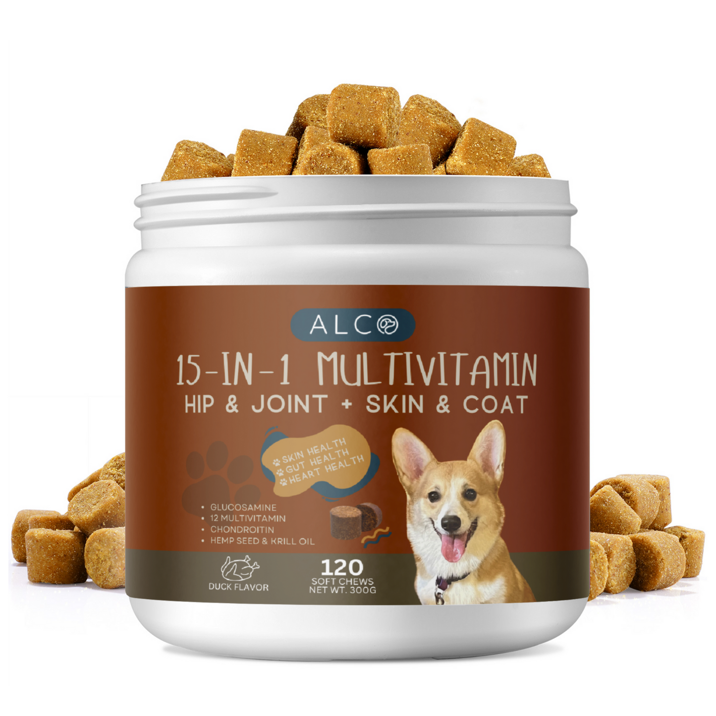 Alco 15 in 1 Multivitamins Treat Supplement (300g, 120 pcs)