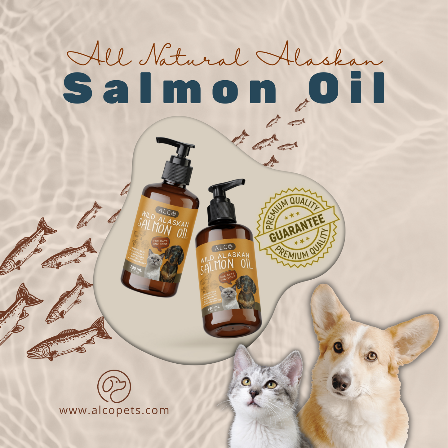Alco Wild Alaskan Salmon Oil for Cats and Dogs 250ml