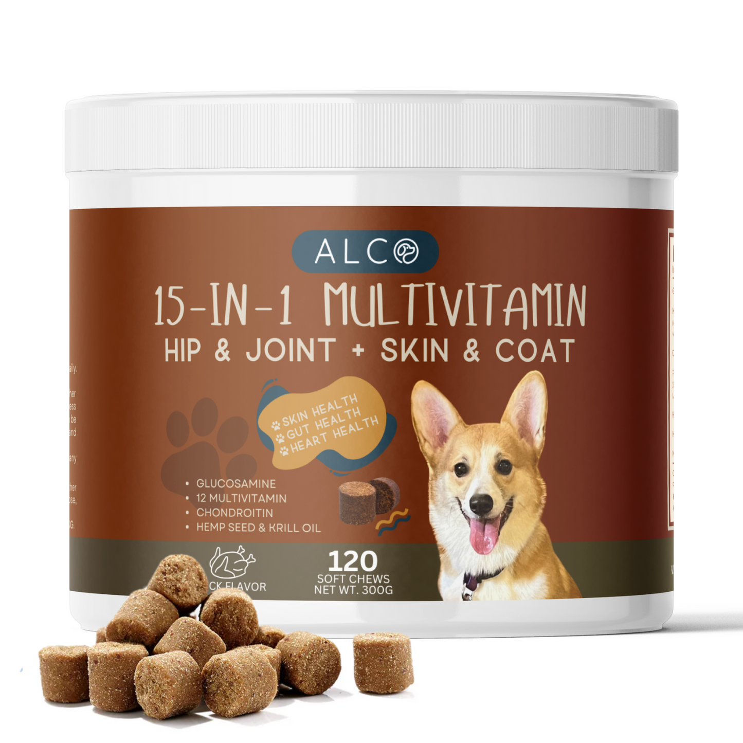 Alco 15 in 1 Multivitamins Treat Supplement (300g, 120 pcs)