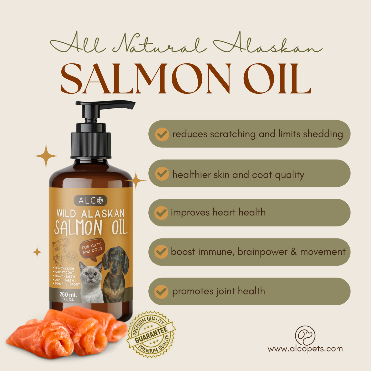 Alco Wild Alaskan Salmon Oil for Cats and Dogs 250ml