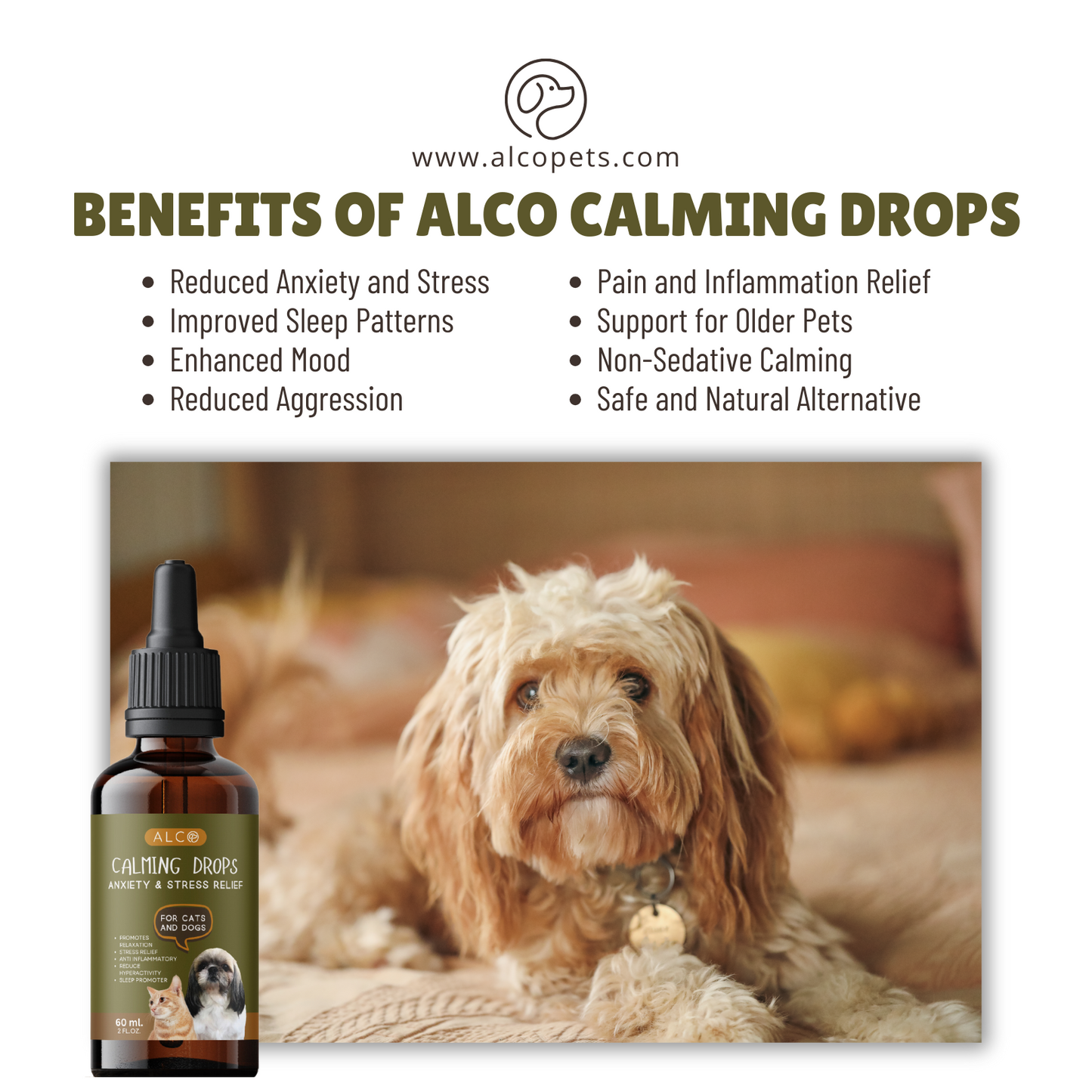 Alco Calming Drops for Cats and Dogs 60ml