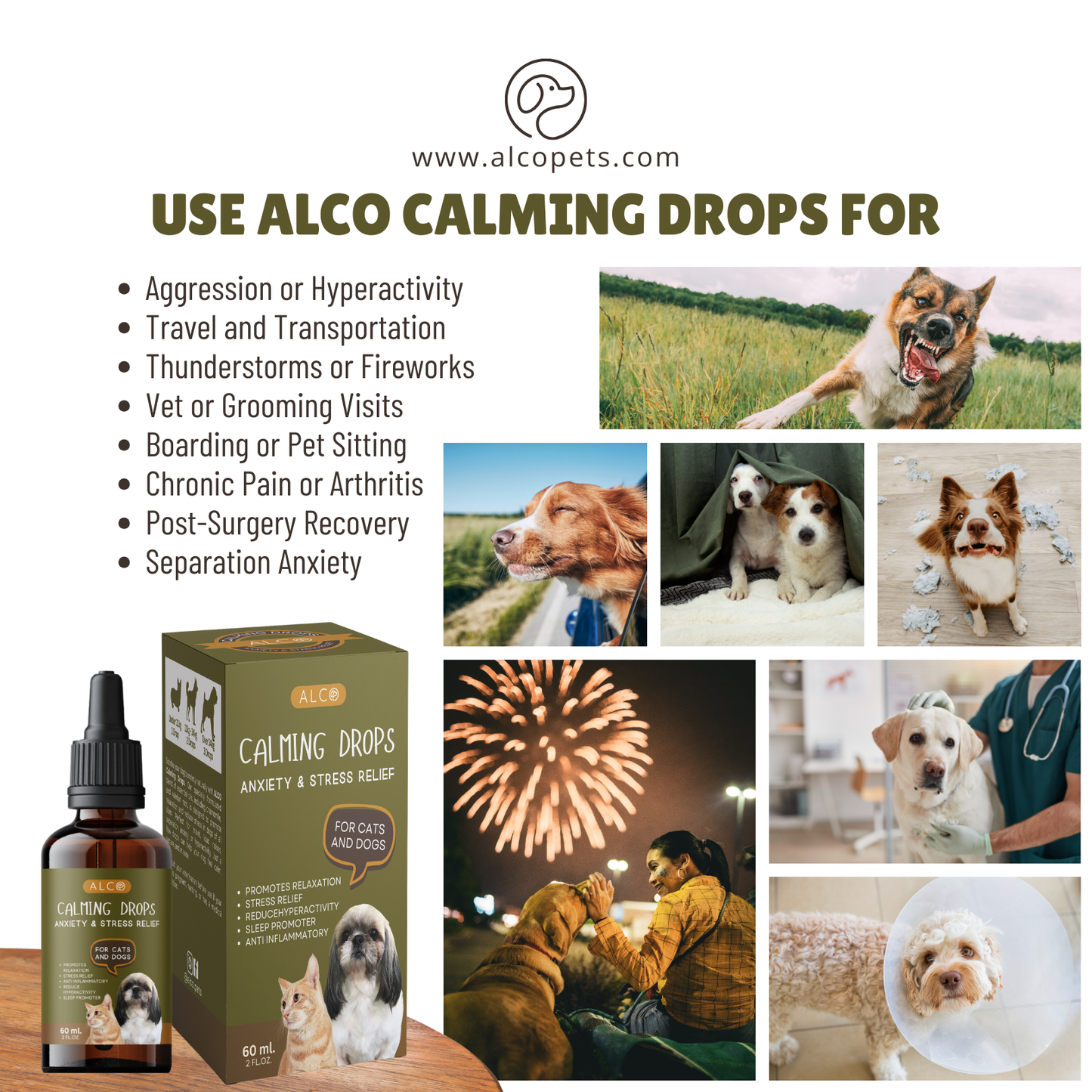 Alco Calming Drops for Cats and Dogs 60ml