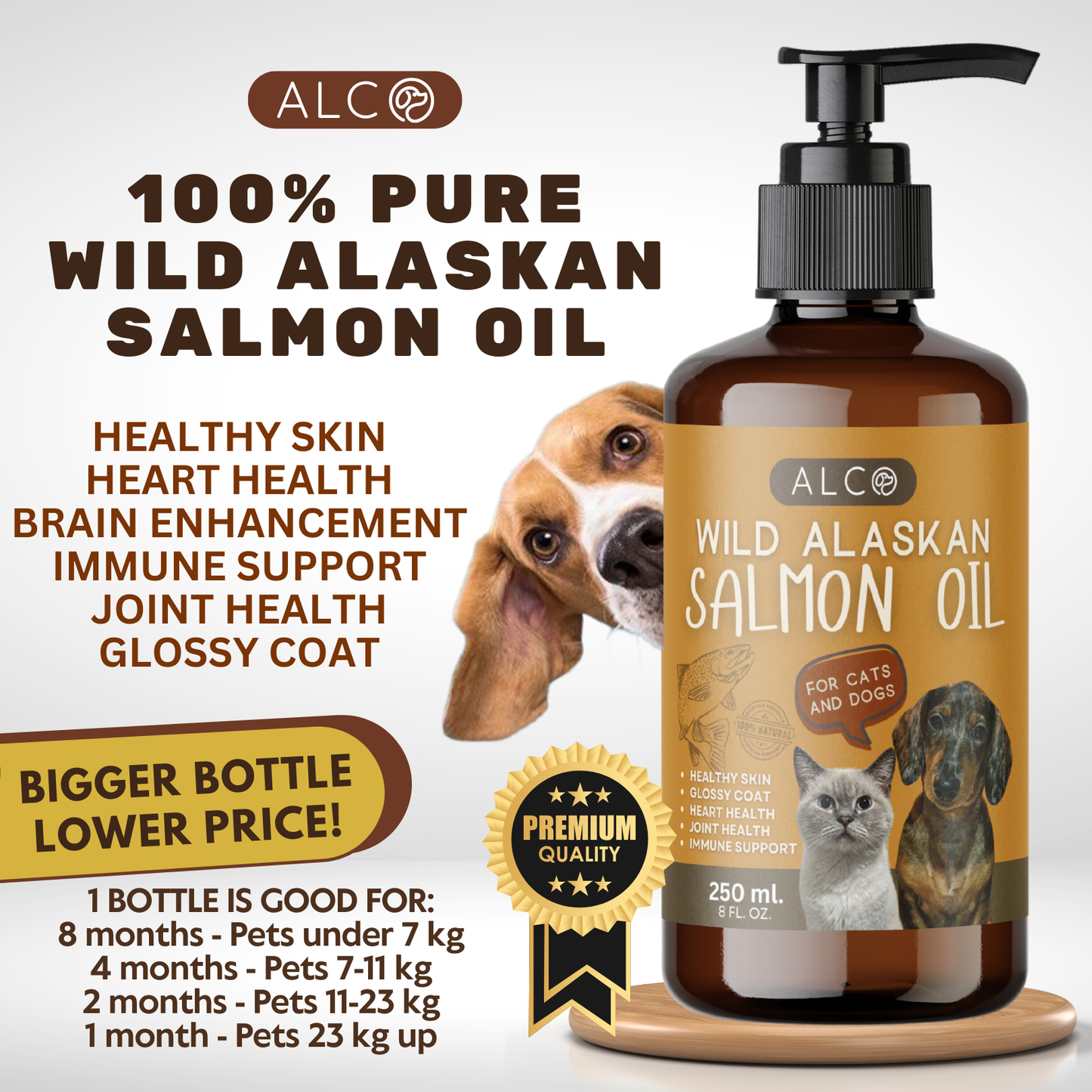 Alco Wild Alaskan Salmon Oil for Cats and Dogs