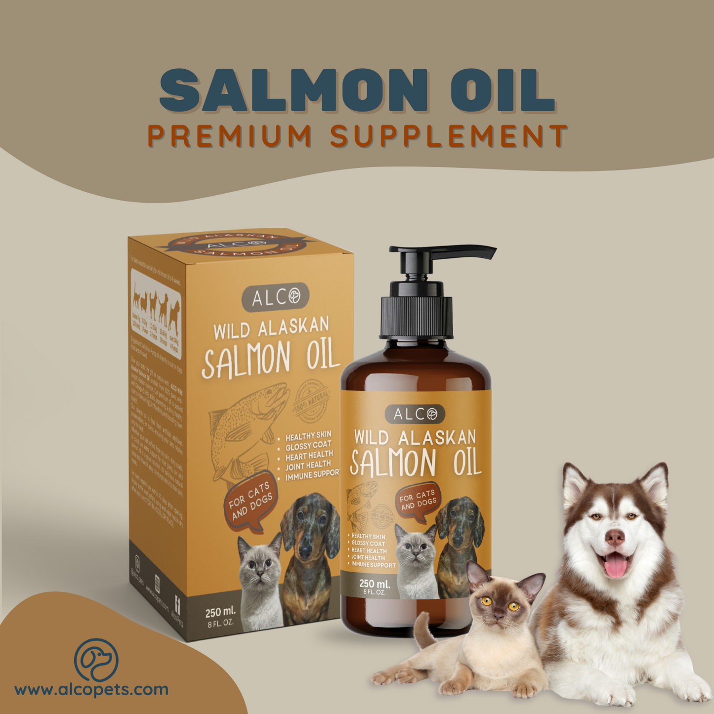 Alco Wild Alaskan Salmon Oil for Cats and Dogs