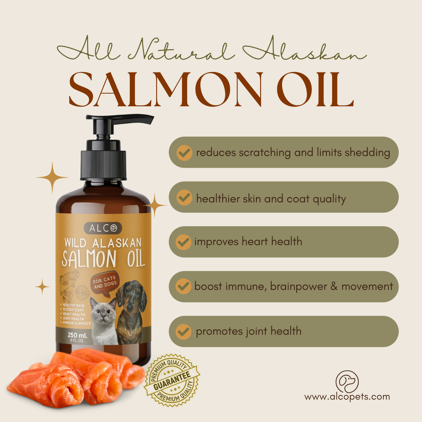 Alco Wild Alaskan Salmon Oil for Cats and Dogs